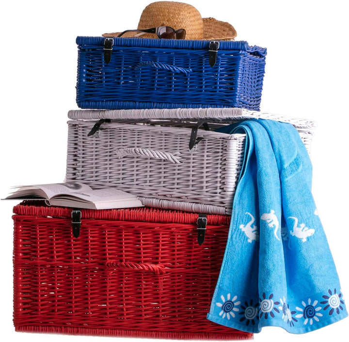 e-wicker24 Weidenkoffer, Aufbewahrungskorb, Stilkorb, Picknickkorb, Geschenkkorb, Dekokorb, Multifun
