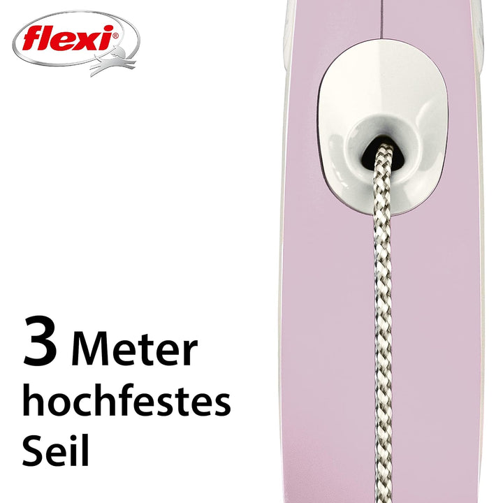 Flexi Hundeleine, ausziehbar, mit weichem Griff, 3 m / 5 m / 8 m / 8 m / 8-20 kg, Rose, 400049804270