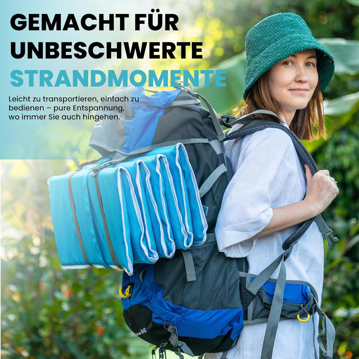 4in1 Strandmatte von StarK® -Wasserhängematte für Pool und Strand - Faltbare Camping Isomatte 190x60