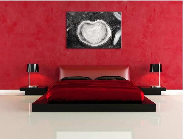 Pixxprint Jahresringe am Baumstamm als Leinwandbild/Grösse: 100x70 / Wandbild/Kunstdruck/fertig besp