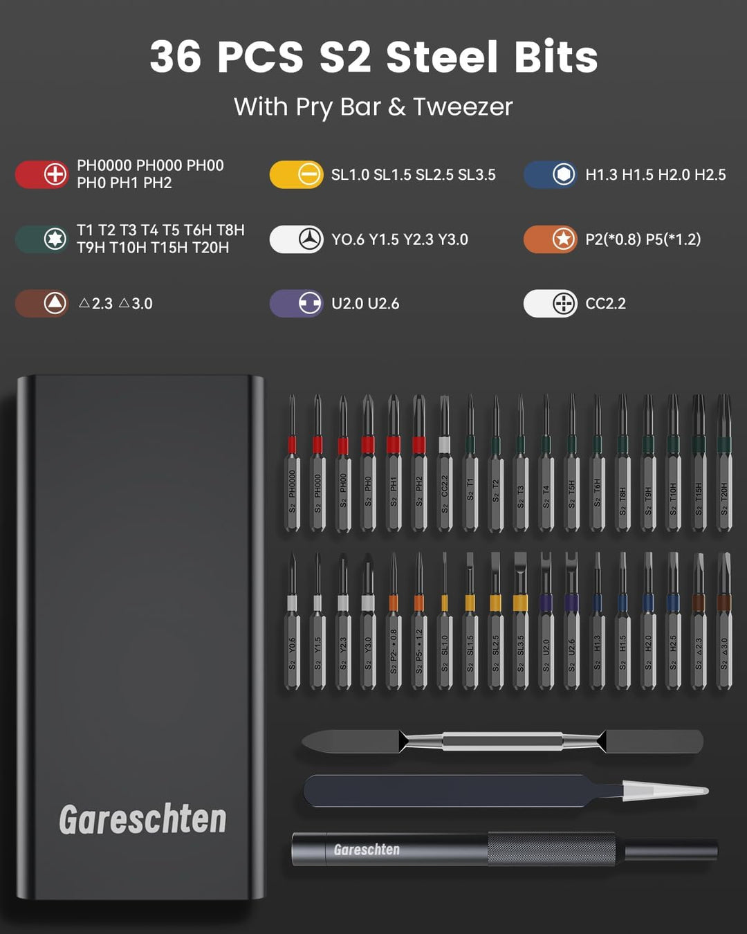 Feinmechaniker Werkzeug Set, Mini Schraubendreher Set mit S2 Lang Bits, Präzisions Schraubendreher S