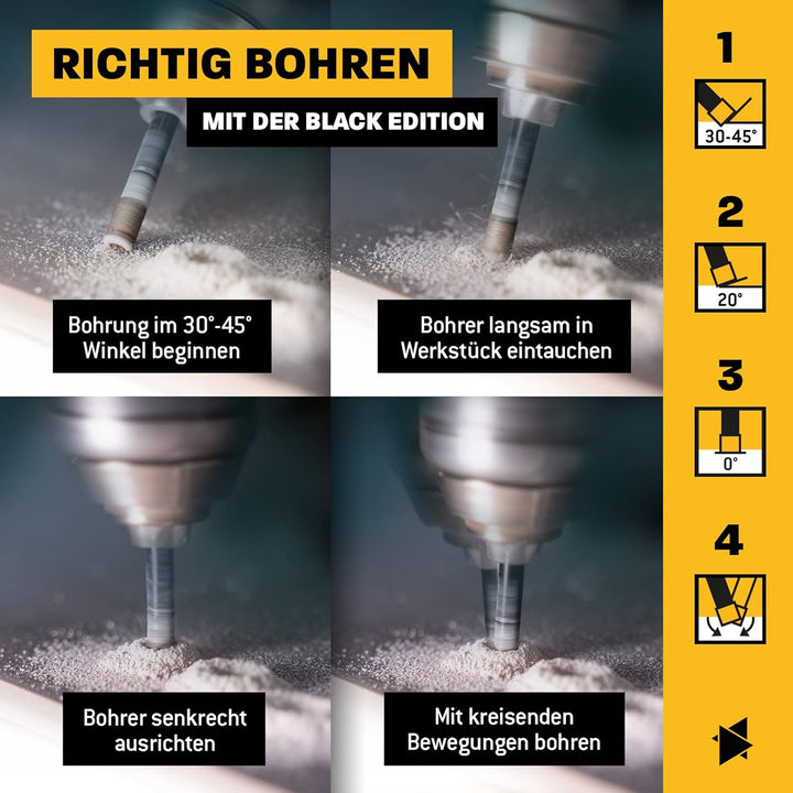Fliesenbohrer Ø 14 mm/Sechskant Aufnahme - Amboss Black Edition Diamantbohrer - Fliesen/Feinsteinzeu