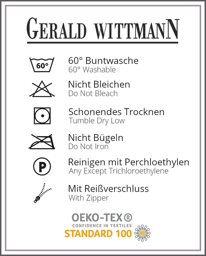 Gerald Wittmann Bettwäsche 140x200 cm + 70x90 cm, Baumwolle Seersucker, Gestreift Rot Weiss Rot 140