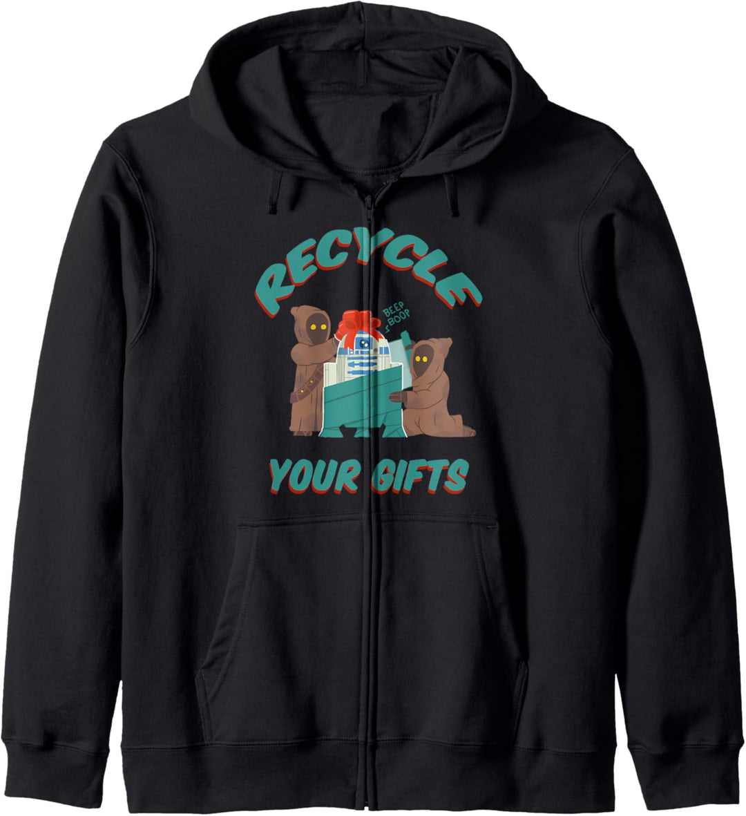 Star Wars Christmas Jawas Recycle Your Gifts R2-D2 Kapuzenjacke