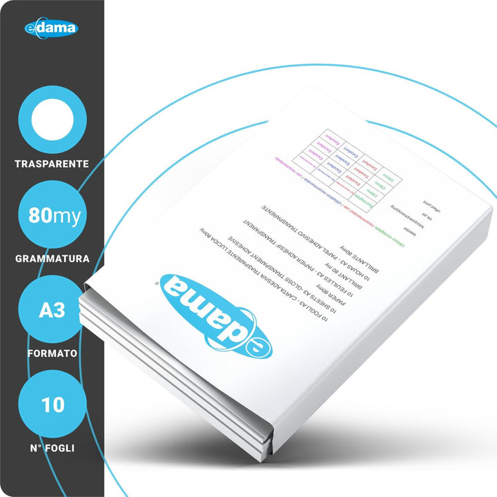 Transparentes Druckerpapier für Inkjetdrucker, 10 Blatt, A3