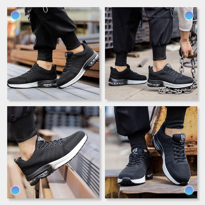 Nasogetch Sicherheitsschuhe Damen Herren Stahlkappenschuhe Arbeitsschuhe Sportlich Atmungsaktiv 36 E