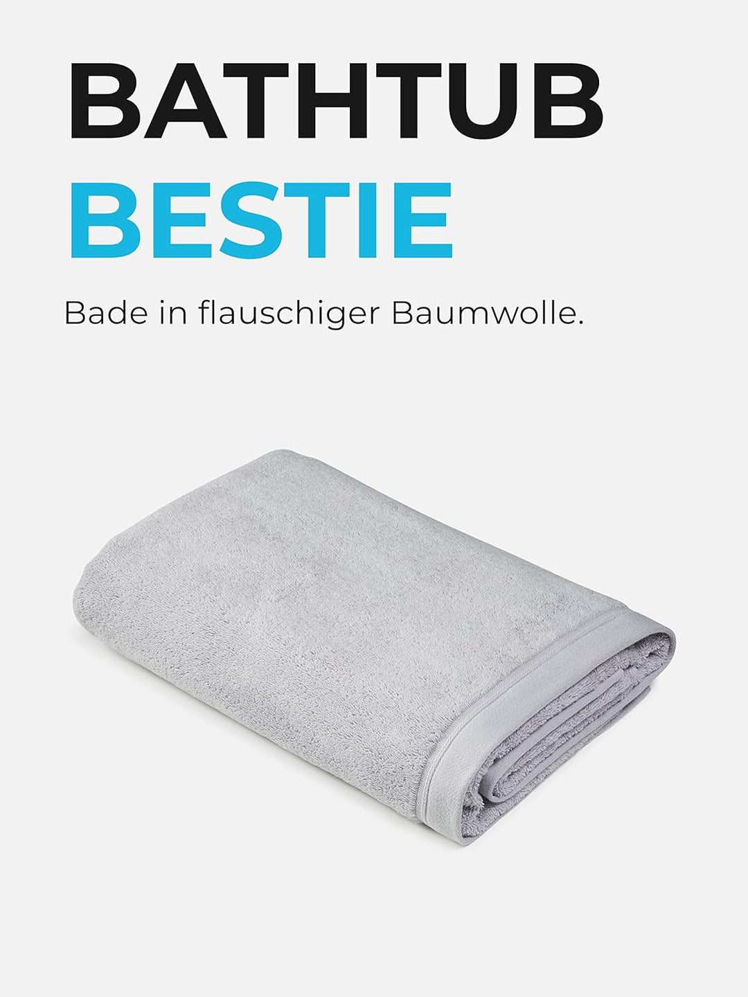 Sowel® Premium Badetuch 100x150 cm, Handtuch aus 100% Bio-Baumwolle, Hergestellt in Portugal, Hellgr