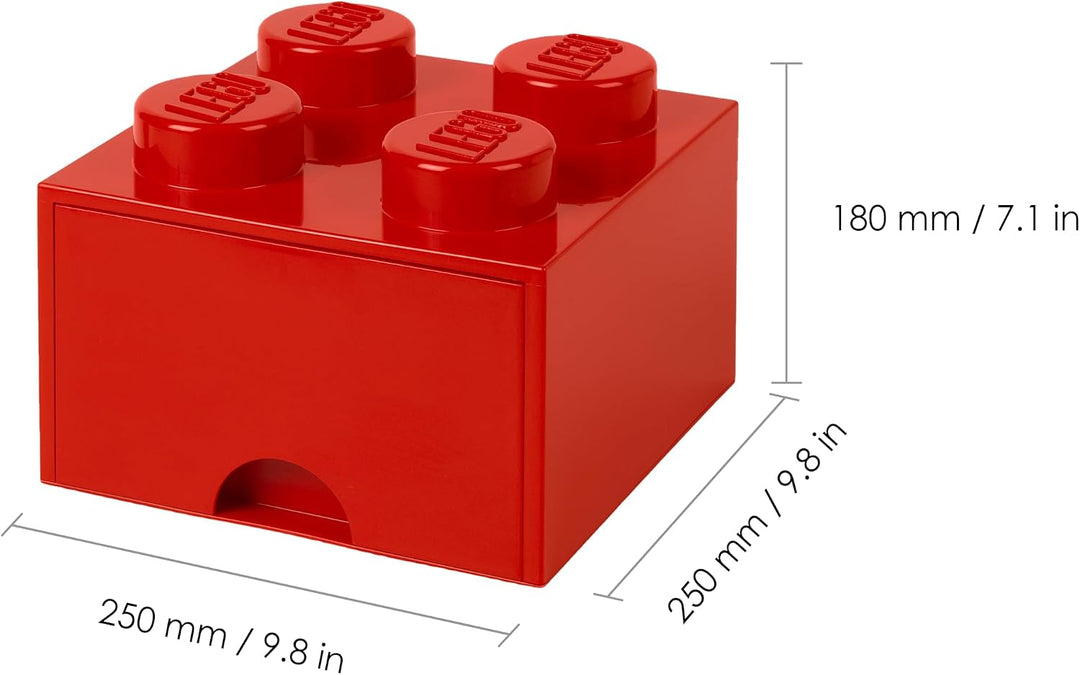 Room Copenhagen Schublade 4 Noppen, 1 Fach, stapelbare Box, 4,7 l 40051730 Rot 25 x 25,2 x cm, Rot
