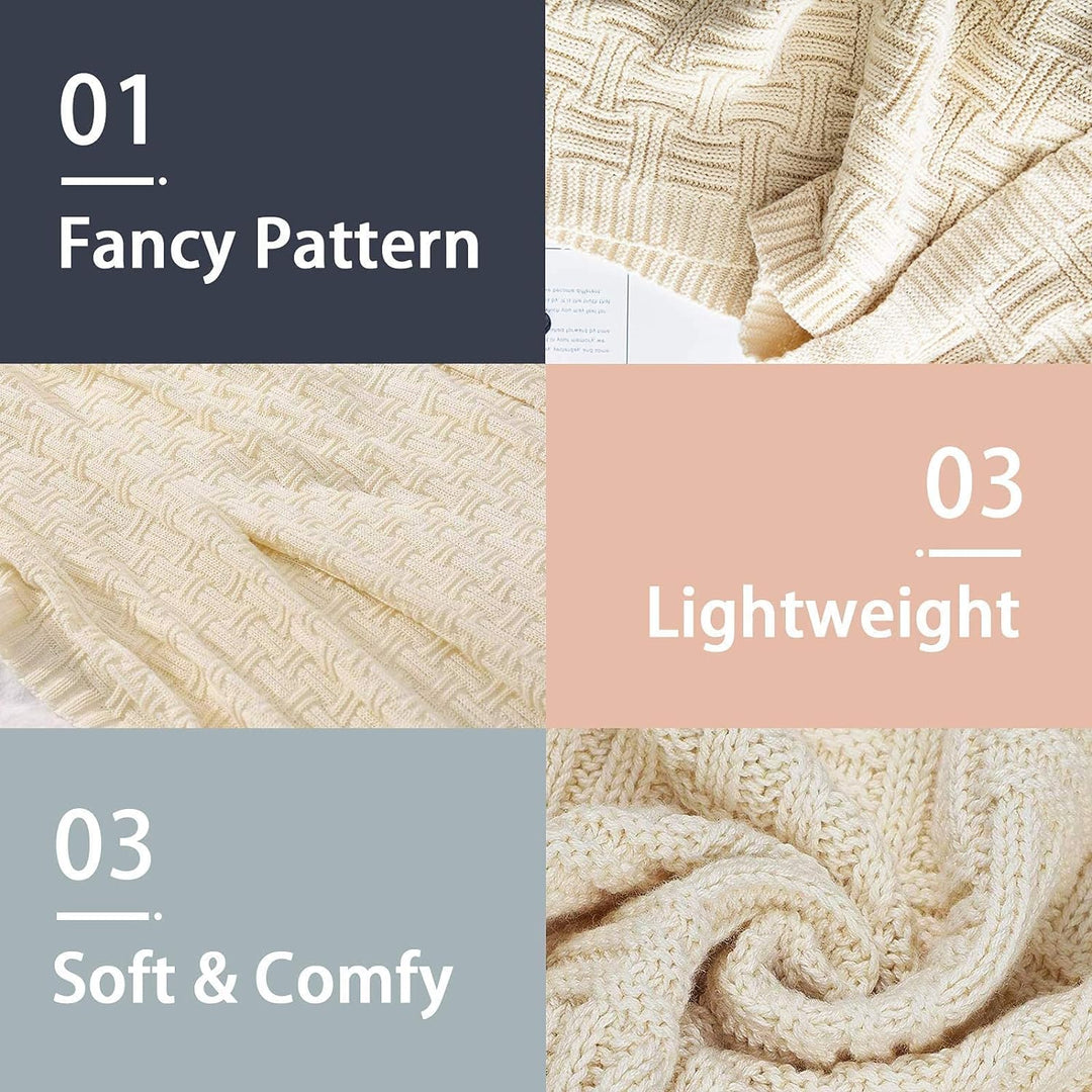 OROOTL Kuscheldecke Strickdecke 100% Baumwolle Weich Sofadecke 130x180cm Schlafdecke für weiches Sof