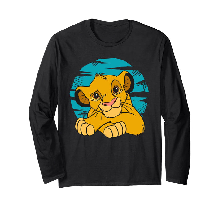 Disney The Lion King Young Simba Resting Blue 90s Langarmshirt