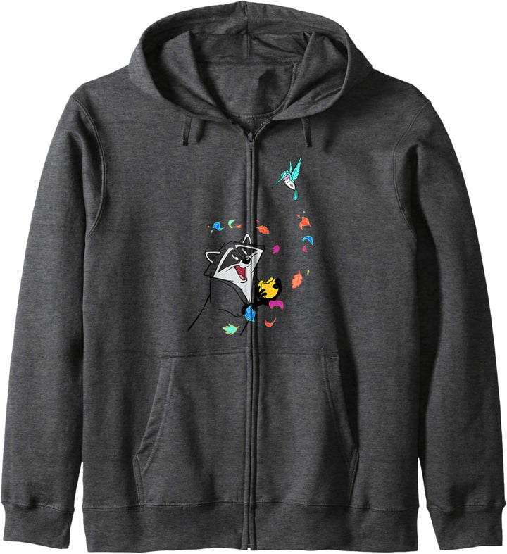 Disney Pocahontas Meeko Flit Colorful Leafs Fall Kapuzenjacke