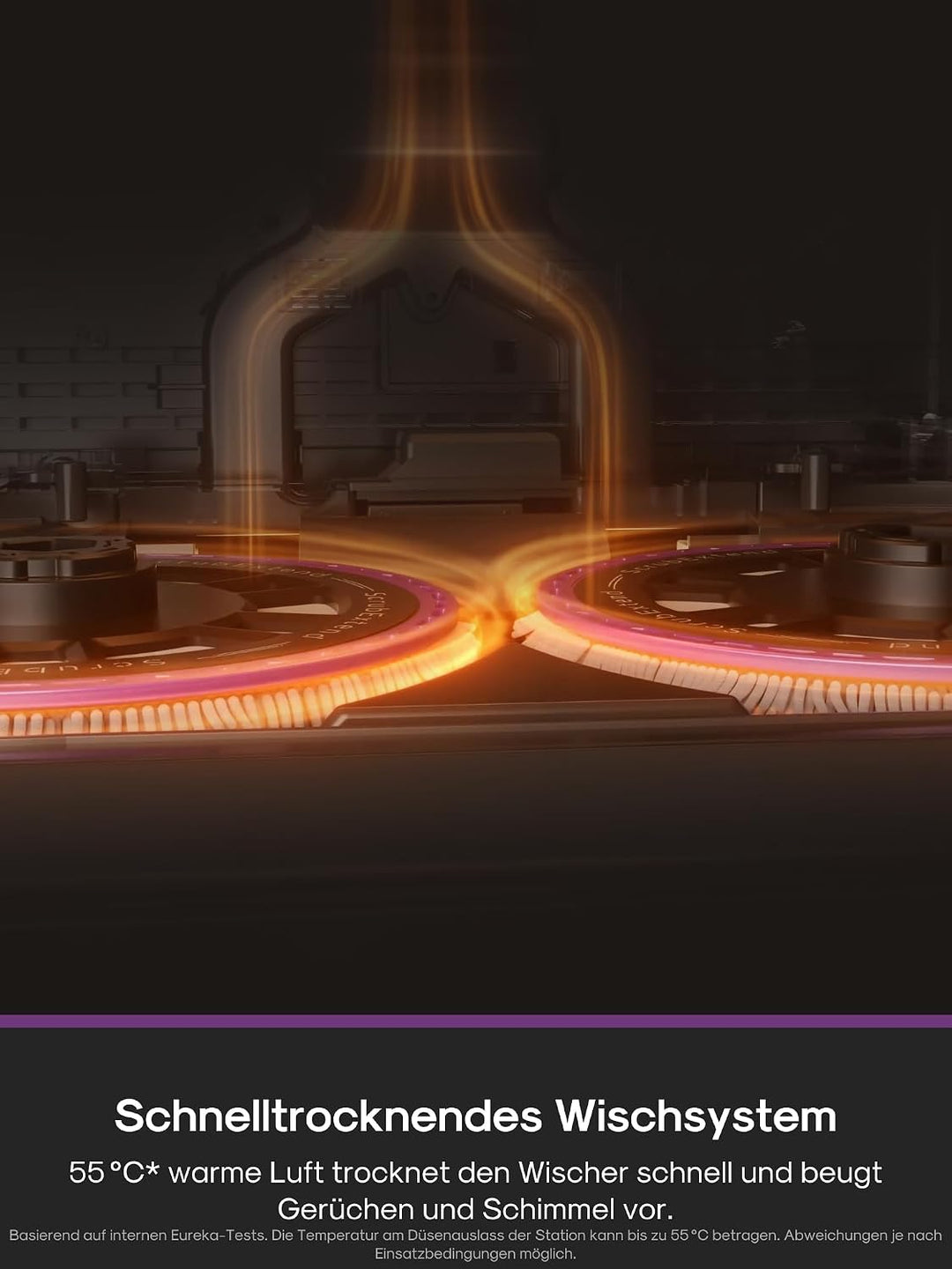 EUREKA Saugroboter mit Wischfunktion, 22.000 Pa Saugkraft, All-in-One Station mit 55°C Heissluft-Tro