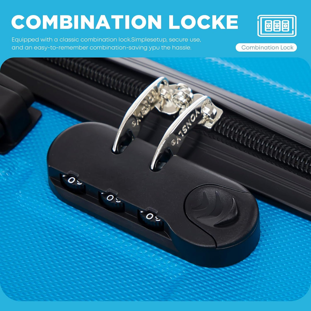 Kabinenkoffer mit abnehmbaren Rädern, S Koffer Suitcase Blau, Trolley Reisekoffer, Rollkoffer Handge