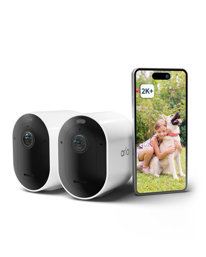 Arlo Pro 5 Überwachungskamera Aussen WLAN, 2K+ HDR Video, Kabellos, Verbesserte Farbnachtsicht, 160°