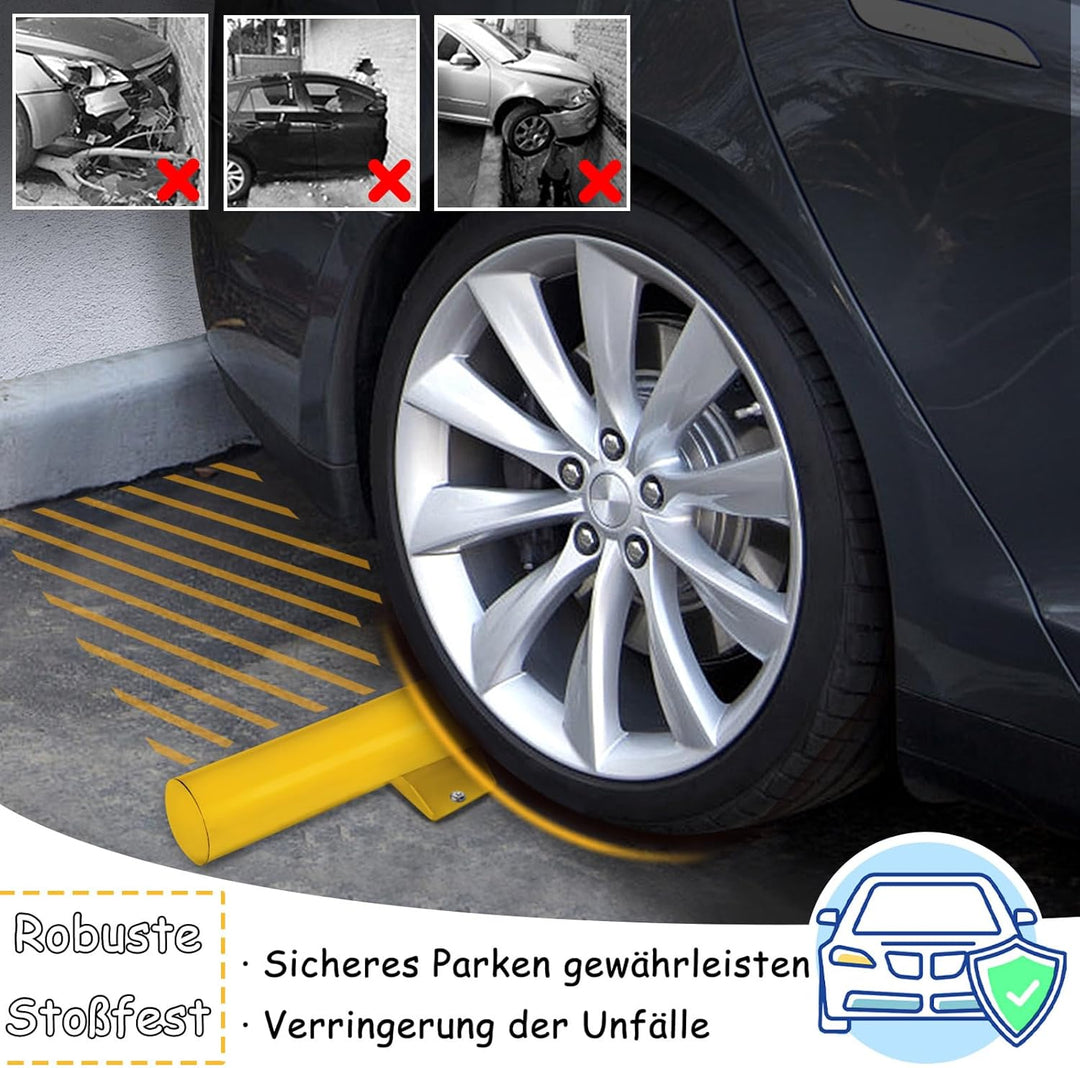 NAIZY Radstopper 1er Metall Parkstopper Parkplatzbegrenzung 180x8x9cm Parkplatzmarkierung mit Dehnsc