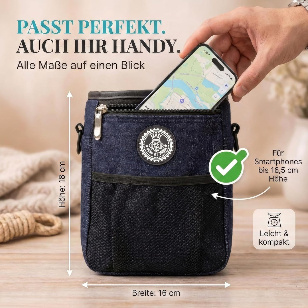 HUND IST KÖNIG® Premium Leckerlibeutel für Hunde - der Alleskönner - Robuster Futterbeutel Hunde mit
