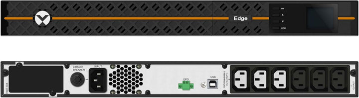 Vertiv Edge, Line-Interactive USV, 500 VA / 450 W, 230 V, Rack-Mount Schwarz 1U / 1HE