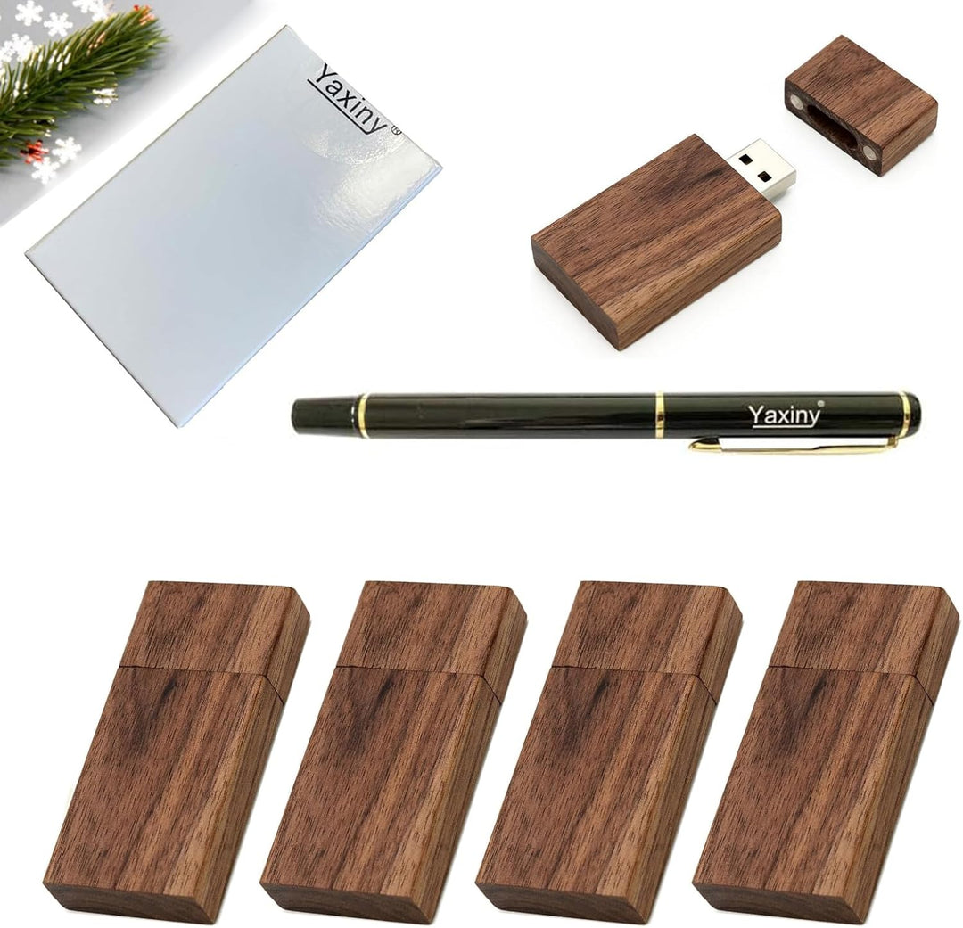 5 Pack Rechteck Walnuss Holz 2.0 USB Flash Drive 32GB USB Disk Memory Stick mit Holz 2.0/32GB Walnut