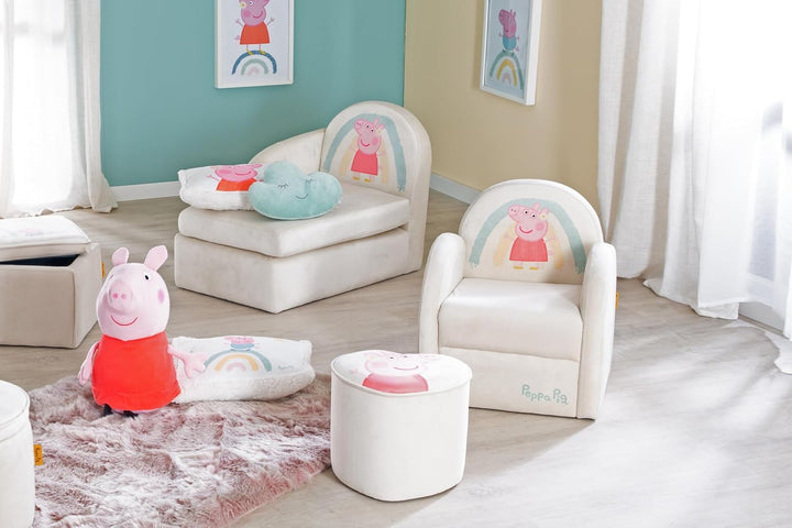 roba Kindersessel im Peppa Pig Design - Sessel mit Armlehne für Jungen &amp; Mädchen ab 18 Monaten - Bel