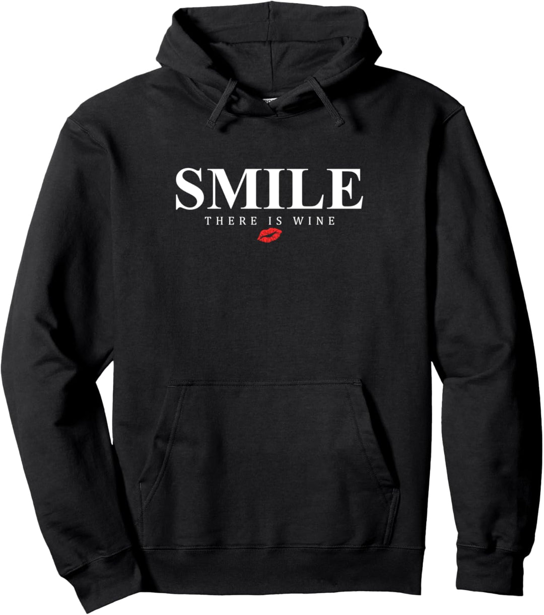 Lächeln gibt es Wein - Lustiges Frauen Wein Weinfest Pullover Hoodie