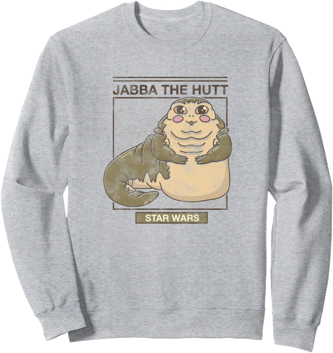 Star Wars Jabba The Hutt Cartoon Cute Portrait Grid Sweatshirt