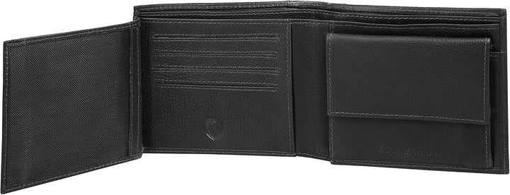 BODENSCHATZ Geldbörse Echt Leder schwarz Herren - 020188, Schwarz