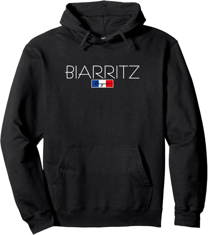 Biarritz Frankreich Urlaub Sommerparty weisse Schrift Pullover Hoodie