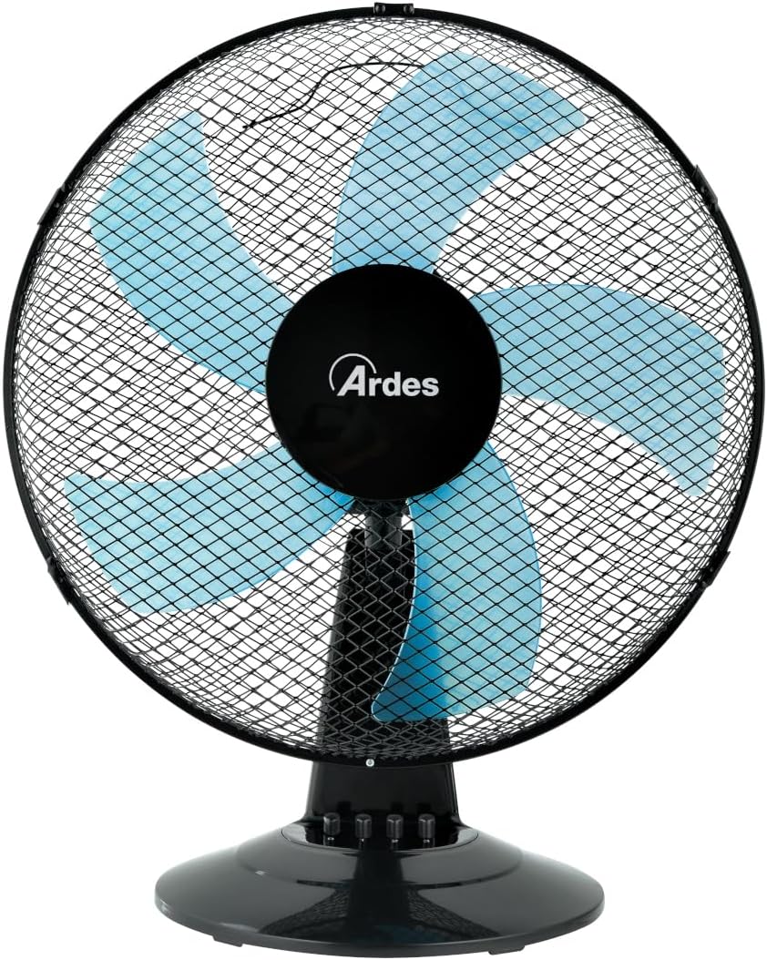 Ardes - AR5ST40N Tischventilator STEELO 40N 5 Flügel - Tischventilator 40 cm Oszillierend mit verste