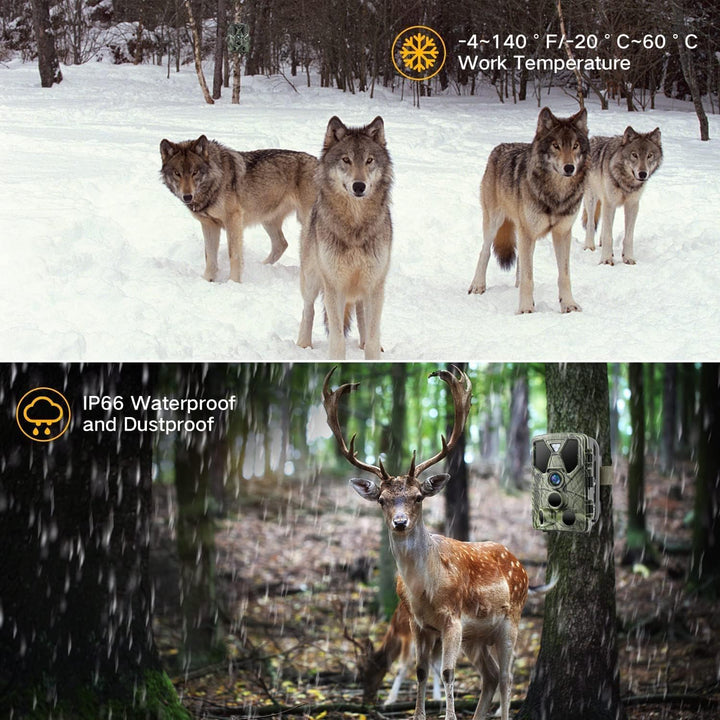 Wildkamera WLAN mit Handyübertragung APP, 4K Video Wildtierkamera, 36MP Full HD WLAN Wildkamera mit