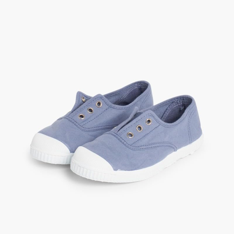 Pisamonas Leinwand-Sneakers ohne Schnürsenkel mit Gummispitze 22 EU Blau, 22 EU Blau