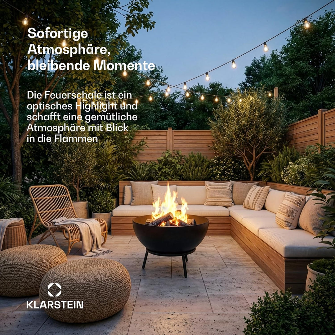 blumfeldt Fireball 66 cm Feuerstelle – Stahl-Feuerschale mit kippbarem 2-in-1-Design, 3 mm Dicker St