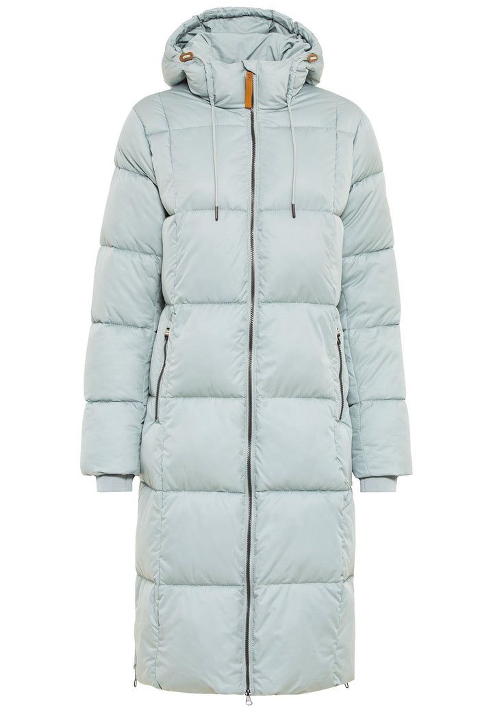 camel active Damen Steppmantel mit Kapuze, Grau