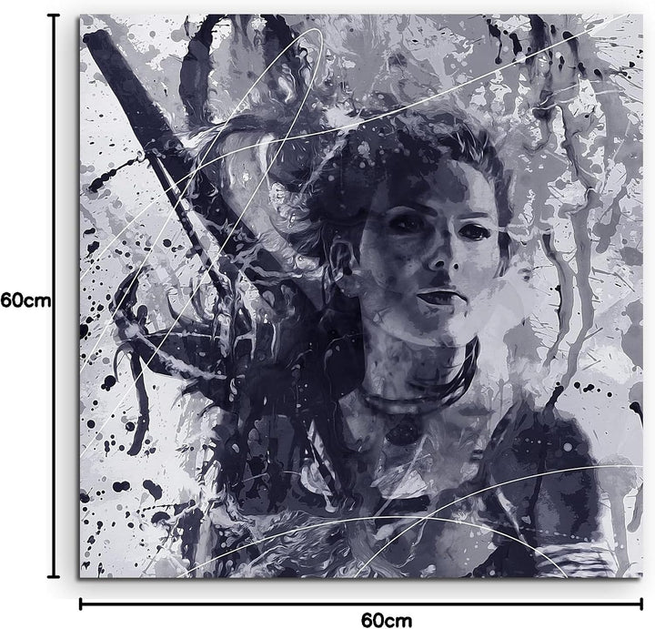 Rise of The Tomb Raider Art 60x60cm - Wandbild als Kunstbild Malerei Fotoleinwand fertig auf Keilrah