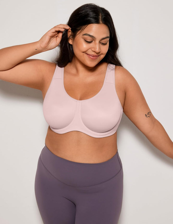 SYROKAN Damen Starker Halt Sports BH Grosse Brüste mit Bügel für Grosse Grössen | mit Bügel, Grosse