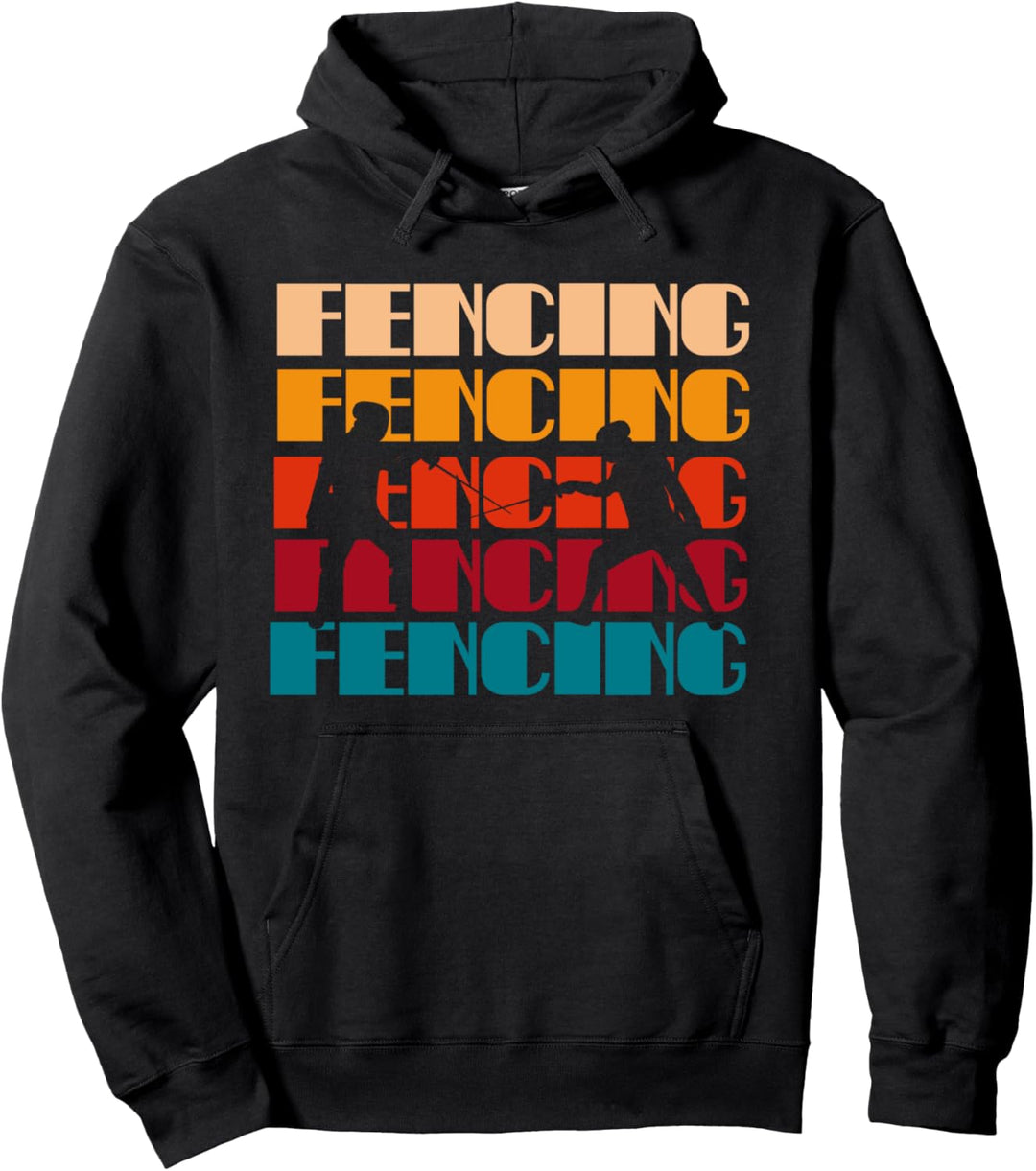 Retro Fechten Fechter Herren Damen Kinder Pullover Hoodie
