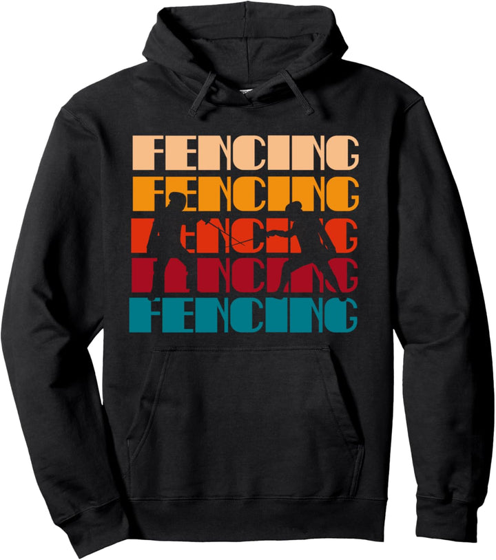 Retro Fechten Fechter Herren Damen Kinder Pullover Hoodie