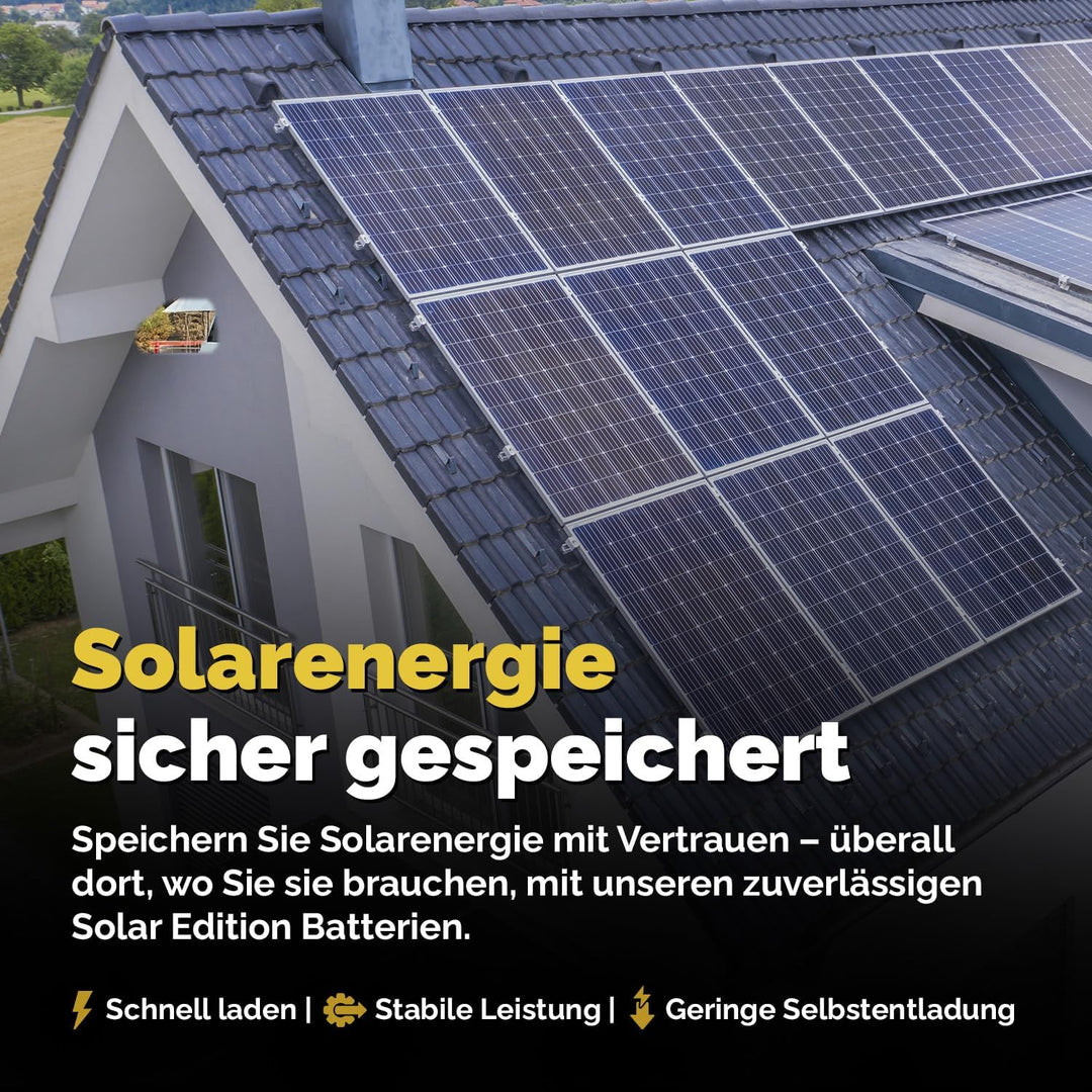 AGM Solarbatterie 12V 100Ah – Wartungsfreier Akku für Wohnwagen, Wohnmobil, Mover, Boot & Off-Grid S
