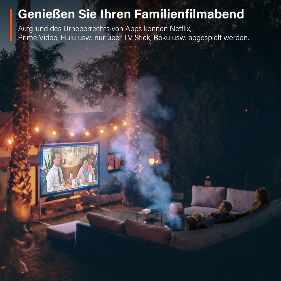 Mini Beamer, VOPLLS 22000L Full HD 1080P Unterstützt, Tragbar Video Projector mit 50% Zoom, Heimkino