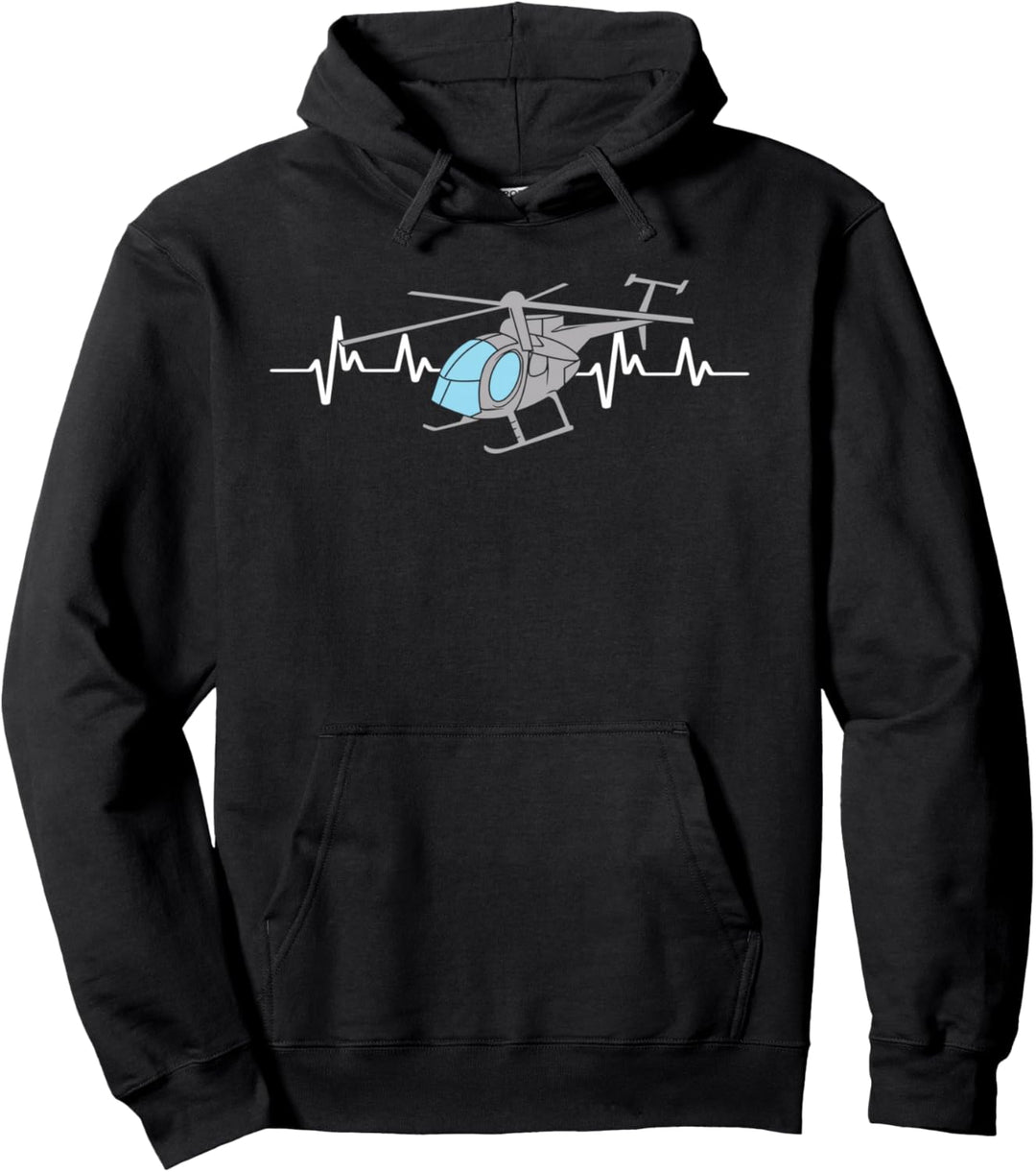 MD 500 Hubschrauber Pilot Herzschlag Hughes Fly Pullover Hoodie