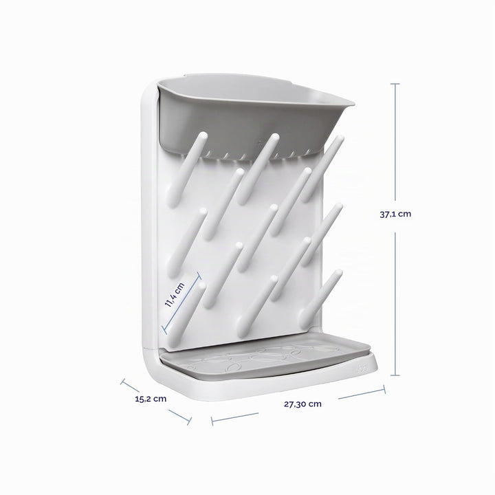 Ubbi Vertical Baby Bottle Drying Rack, Space Saving Countertop Drying Rack Baby Accessory, Grey Grey
