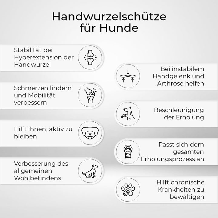 Ortocanis - Karpal-Bandage für Hund - Karpalstütze mit Immobilisierungsschienen bei Instabilität, Ar