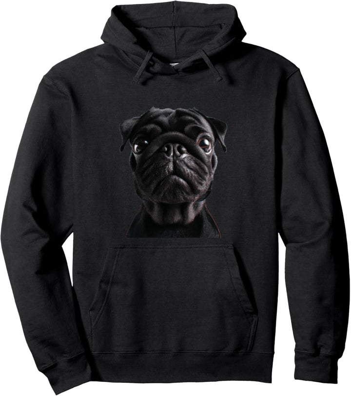 Mopsgesicht für Hunde, Mutter, Papa, lustig, niedlicher schwarzer Mops Pullover Hoodie
