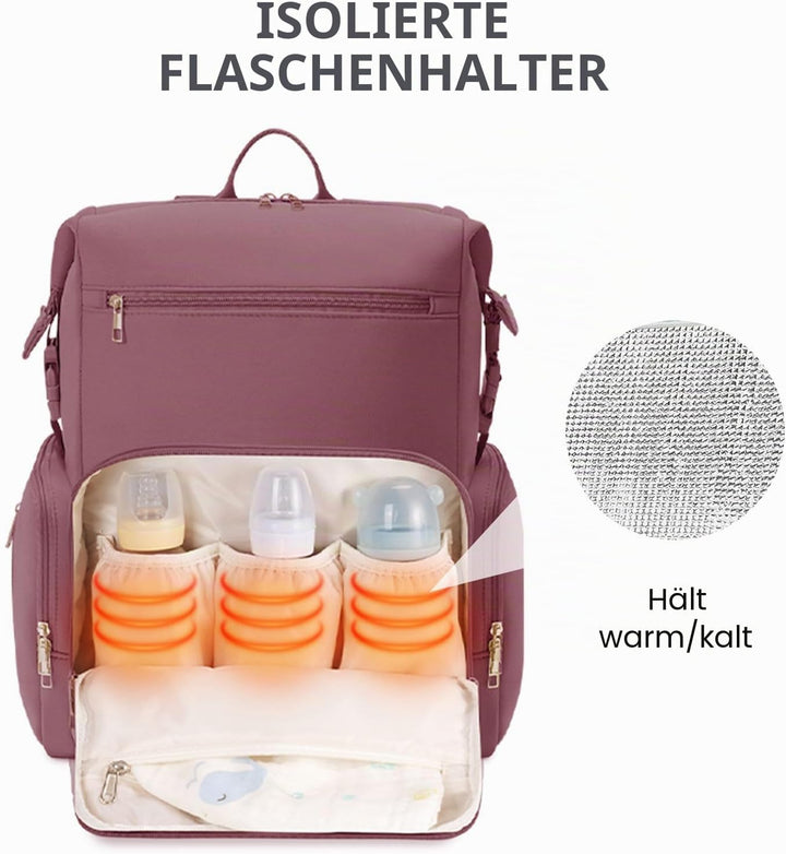 CEI-CEI Neopren Wickelrucksack Grosse Wickeltasche für Neugeborene, wasserdichter Reise-Rucksack für