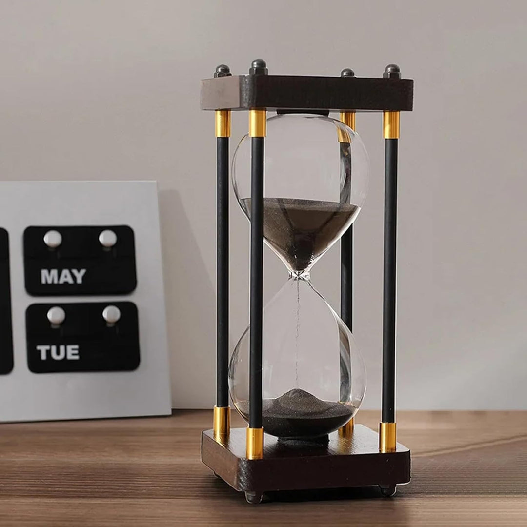 Grosse Sanduhr 60 Minuten, Sanduhr aus Holz, Regenbogen Glas Deko Sanduhren, Geschenk Sanduhr, für H