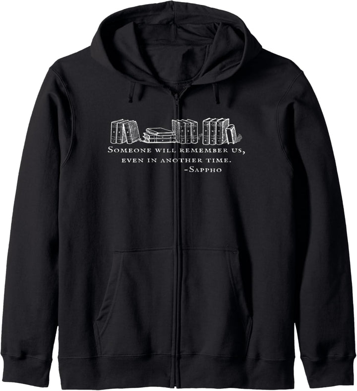 Light Academia WLW Bookish Poet Literary Sappho Zitat Griechisch Kapuzenjacke