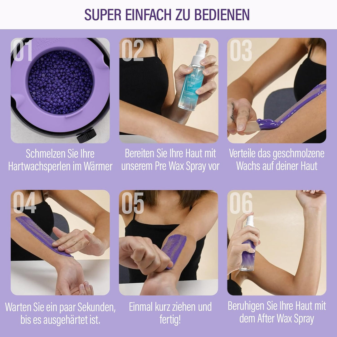 Waxing Wachswärmer set - wachsmaschine enthaarung - für Haarentfernung Perlen - Wax Warmer Kit- Masc