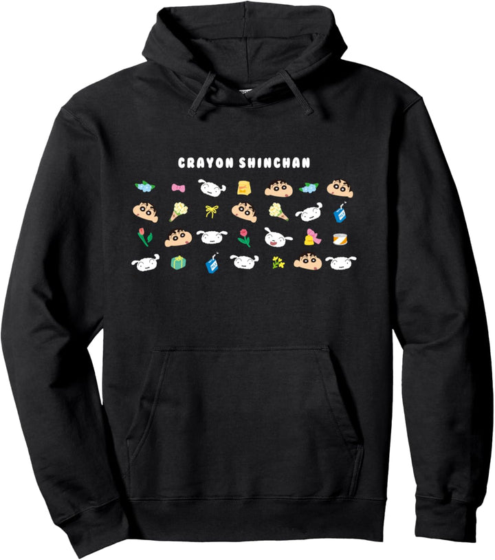 Crayon Shin-chan happy!Shiro Viele Gesichter! Pullover Hoodie