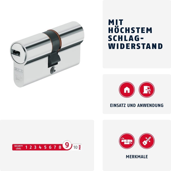 ABUS Profilzylinder XP20SN 30/45 inklusive Sicherungskarte & 3 Schlüsseln, 73718, 30/45