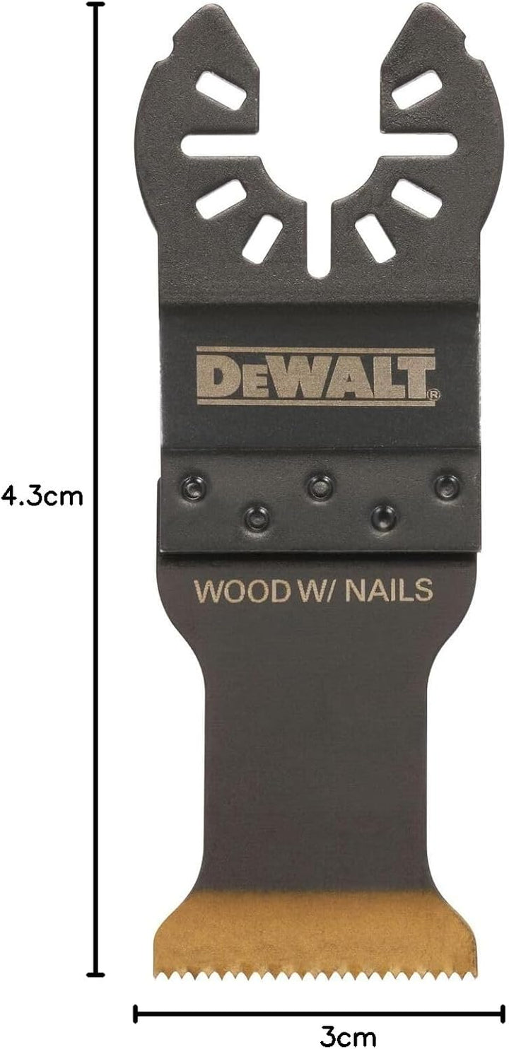 DeWalt Titan Sägeblatt DT20707-QZ | 43x31 mm | sägt Holz, Holz mit Nägeln, Kunststoffe und Gipskarto