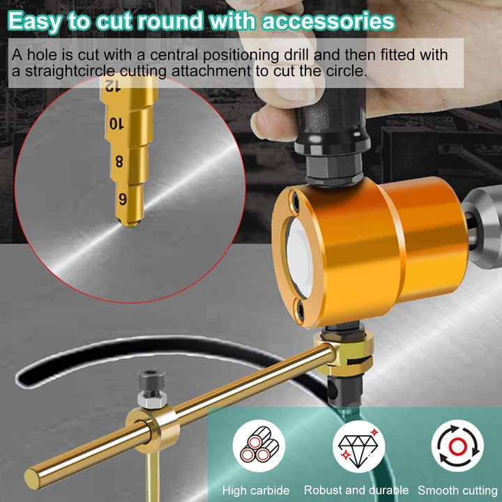 7 Stück Blechschneider für Akkuschrauber, 360 Degree Adjustable Blechschneider, Doppelkopf Blechknab